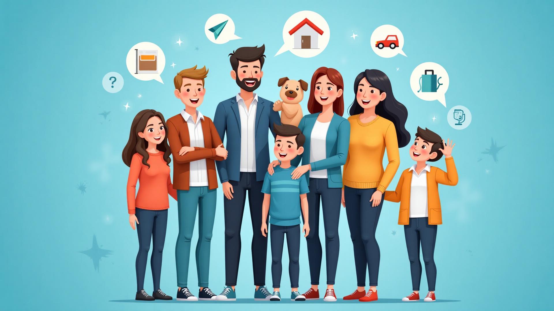 Happy families with insurance protection